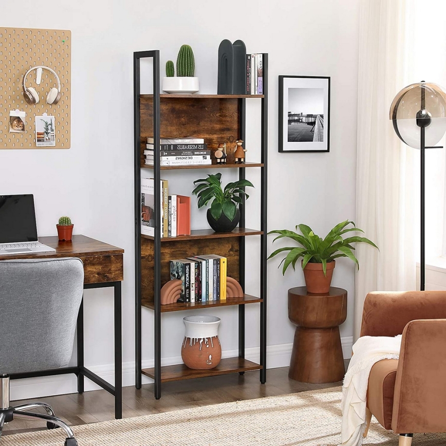 Estante de livros NAVARO castanha/preta