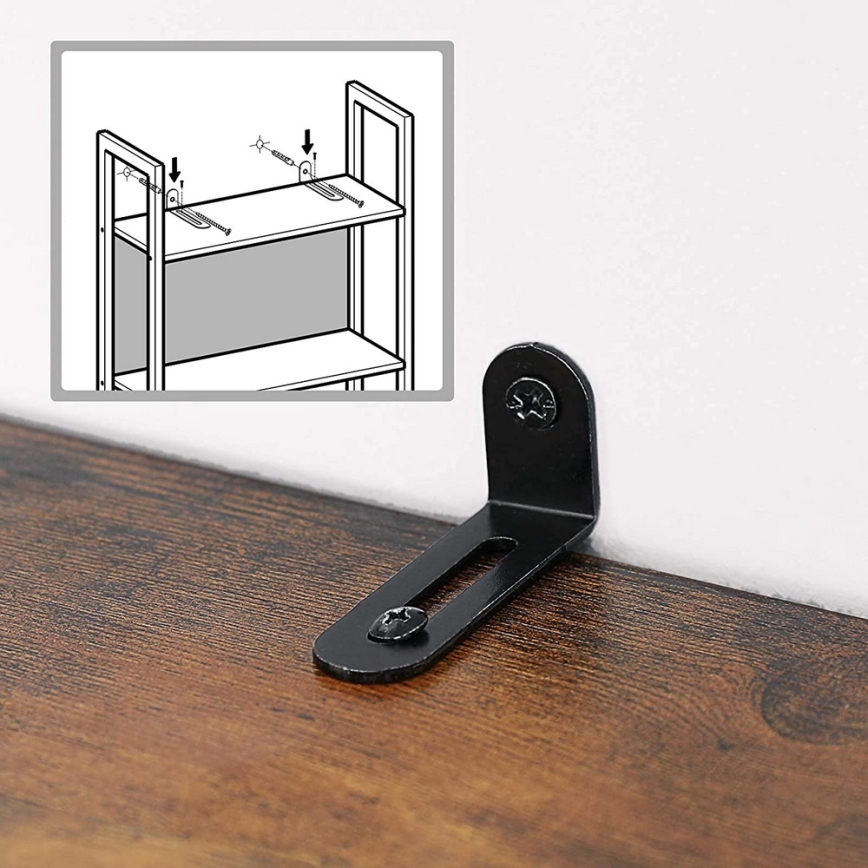 Estante de livros NAVARO castanha/preta