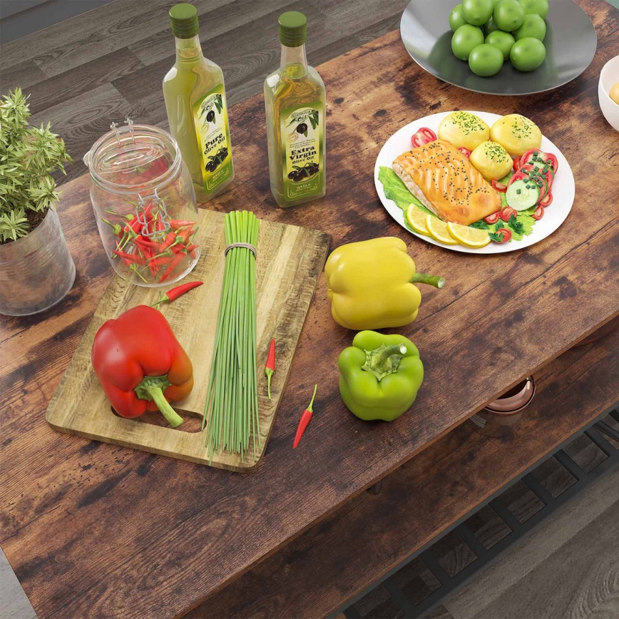 Estante de prateleiras para cozinha MARGE castanho/preto