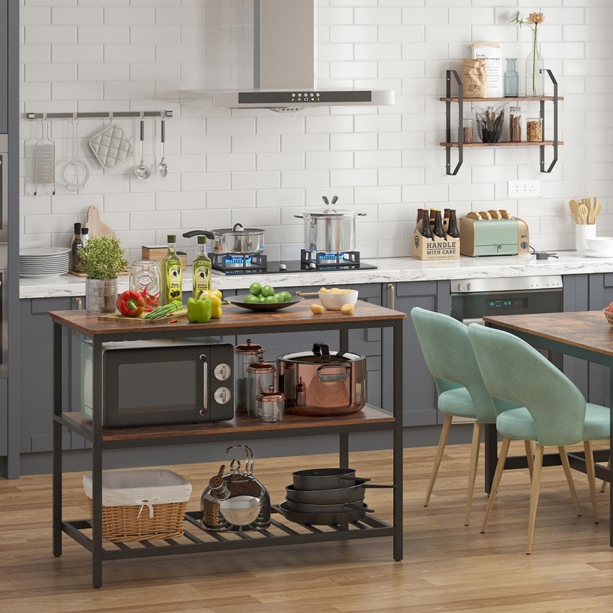 Estante de prateleiras para cozinha MARGE castanho/preto