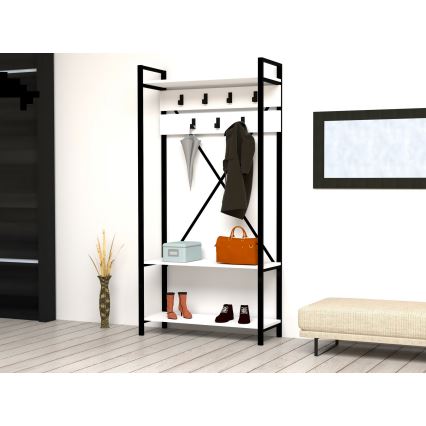 Estante do corredor ALFA 180x90 cm branco/preto