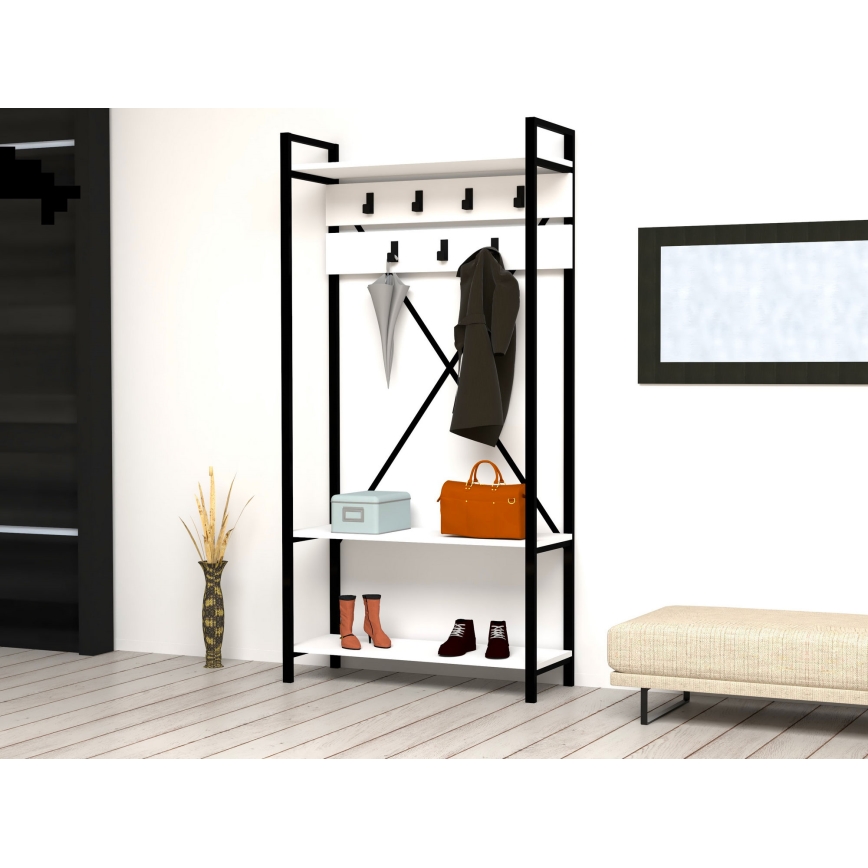 Estante do corredor ALFA 180x90 cm branco/preto