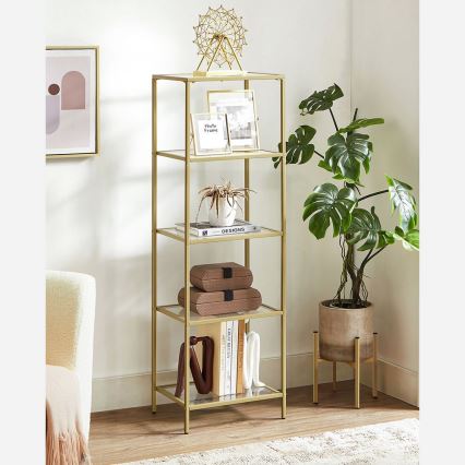 Estante GLASY 40x125x30 cm dourada