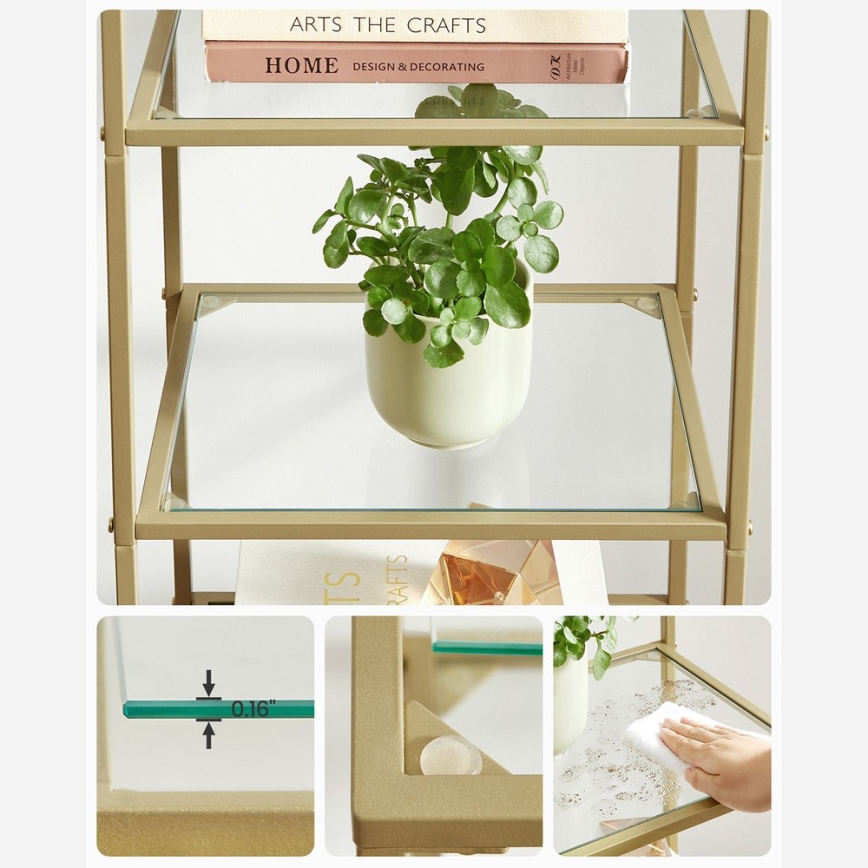 Estante GLASY 40x125x30 cm dourada