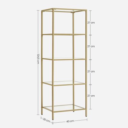 Estante GLASY 40x125x30 cm dourada