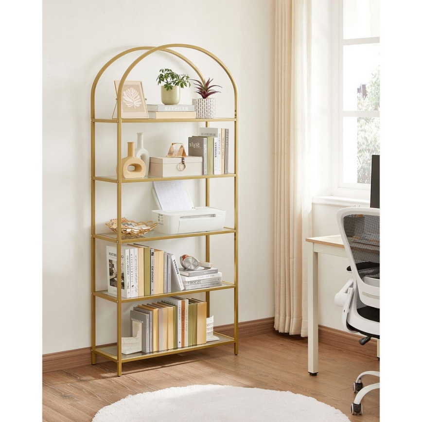Estante GLASY 83x184x30 cm dourada