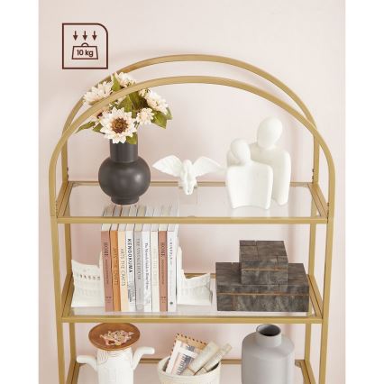Estante GLASY 83x184x30 cm dourada