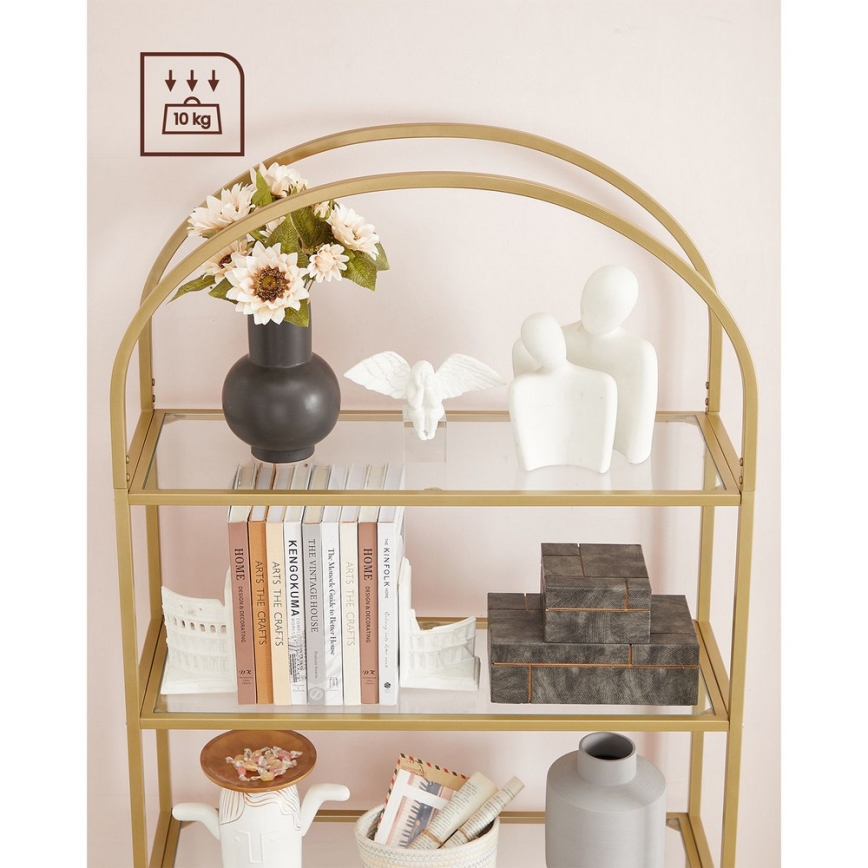 Estante GLASY 83x184x30 cm dourada