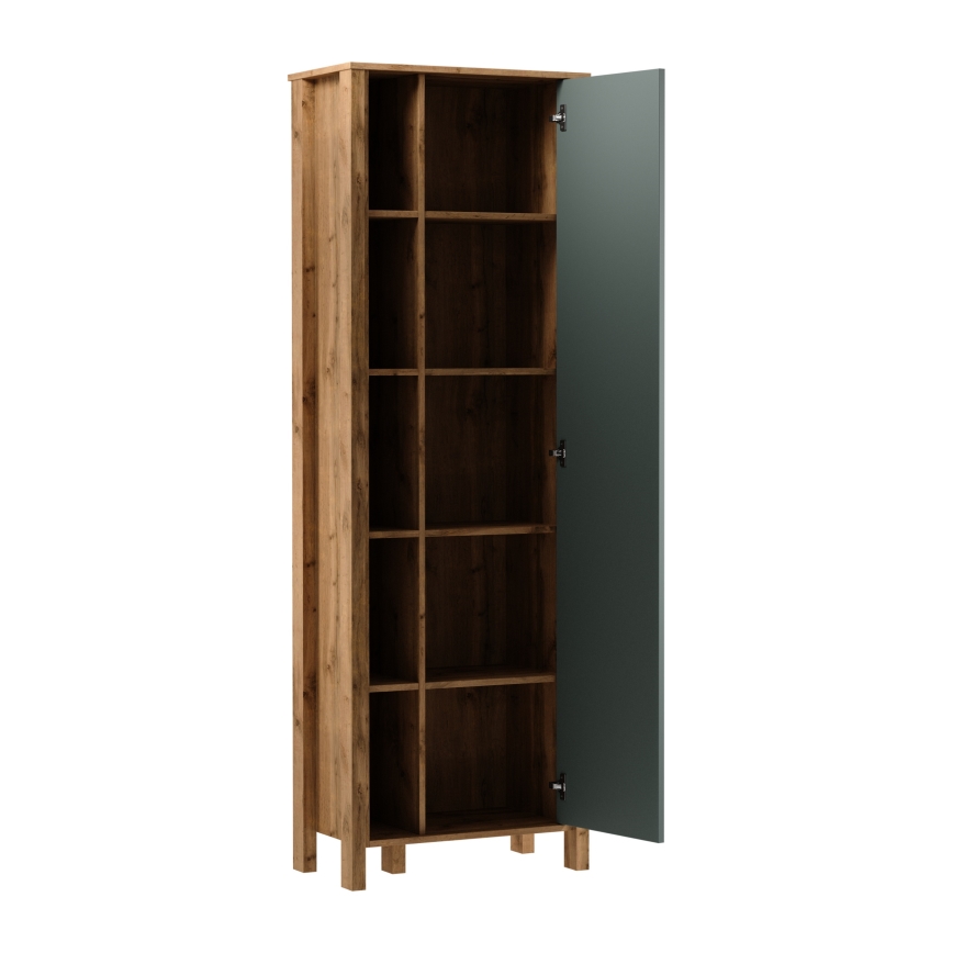 Estante MENTA 66x200x37 cm carvalho Wotan/verde