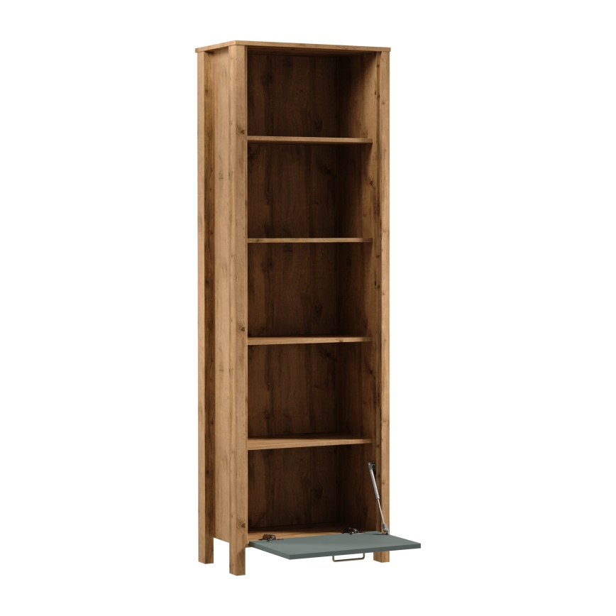 Estante MENTA 66x200x37 cm carvalho wotan/verde