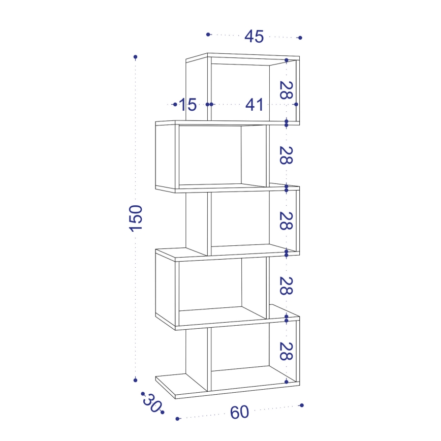 Estante MERIC 15x60 cm branca