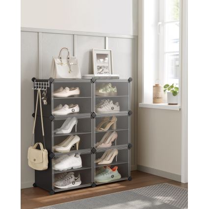 Estante modular com compartimentos BOXIFY, preta