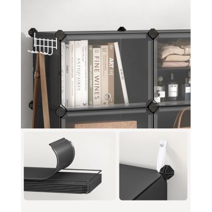 Estante modular com compartimentos BOXIFY, preta