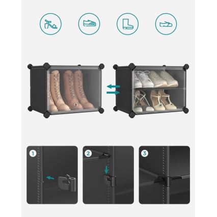 Estante modular com compartimentos BOXIFY, preta