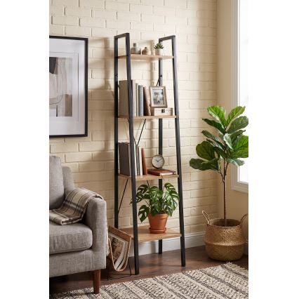 Estante NARVIK 148x34 cm preto/carvalho Sonoma