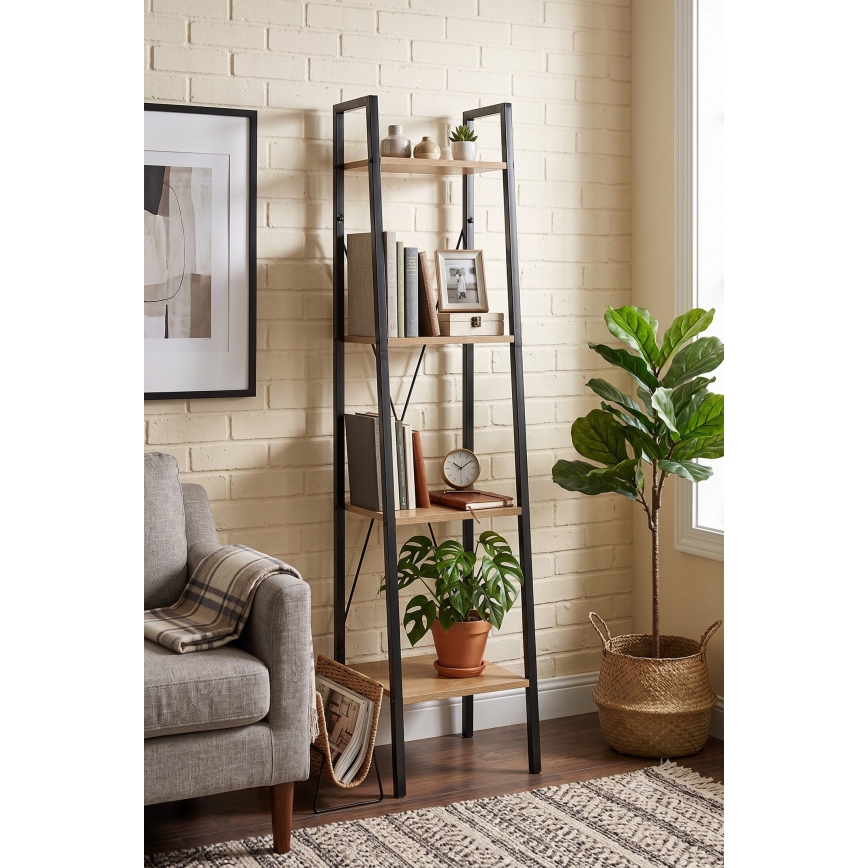 Estante NARVIK 148x34 cm preto/carvalho Sonoma