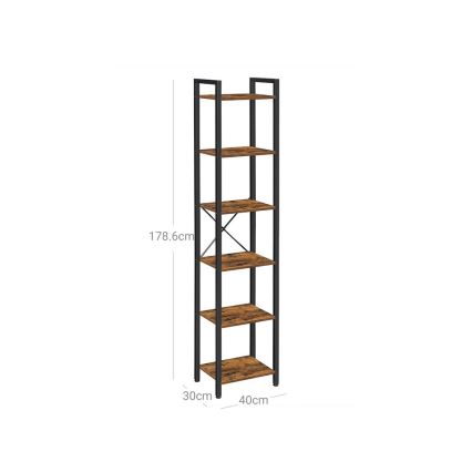 Estante NAVARO 40x179x30 cm castanho/preto