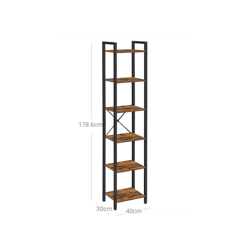 Estante NAVARO 40x179x30 cm castanho/preto