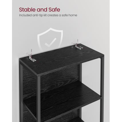 Estante NAVARO 60x179x30 cm com iluminação integrada, preta