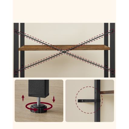 Estante NAVARO castanha/preta