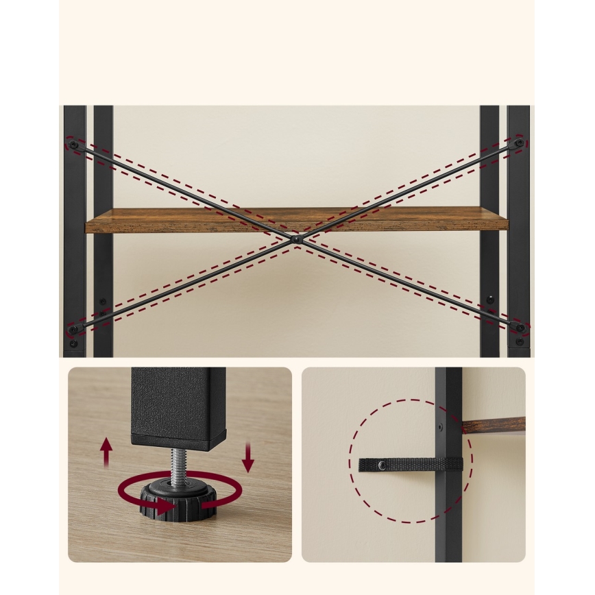 Estante NAVARO castanha/preta