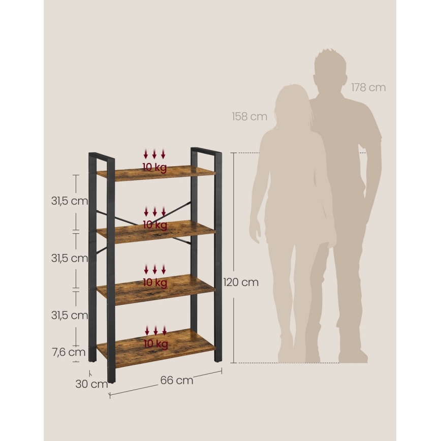 Estante NAVARO castanha/preta