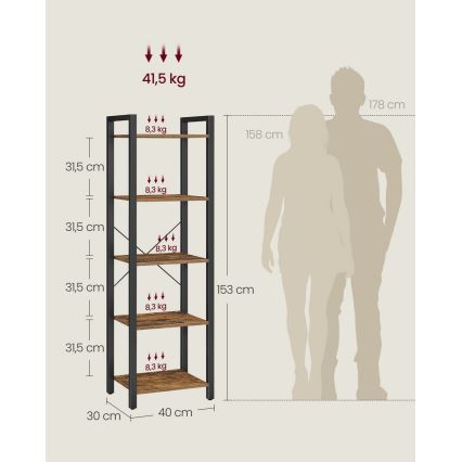 Estante NAVARO castanha/preta