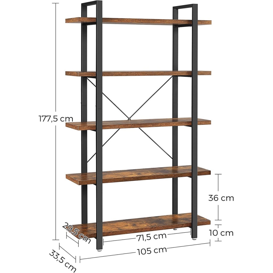 Estante NAVARO castanha/preta