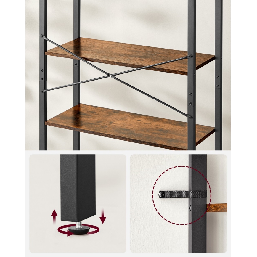 Estante NAVARO castanha/preta