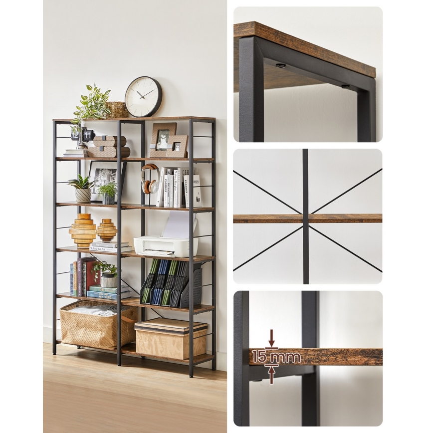 Estante NAVARO castanha/preta