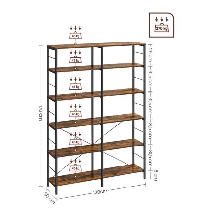 Estante NAVARO castanha/preta
