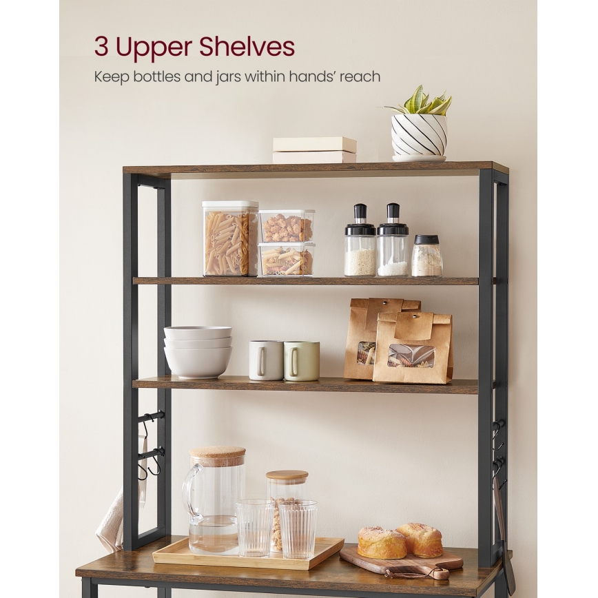 Estante para cozinha MARGE, castanho/preto