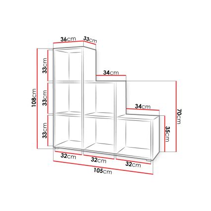Estante TRIO 105 x 108 cm, caxemira