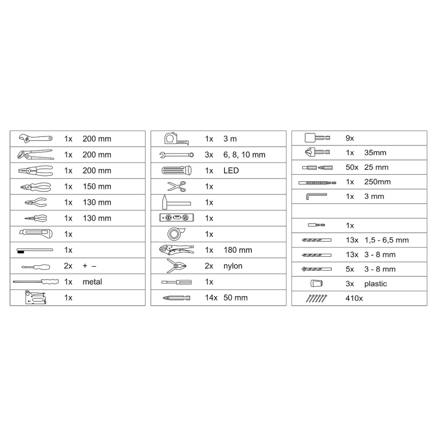 Estojo com ferramentas 550 pcs