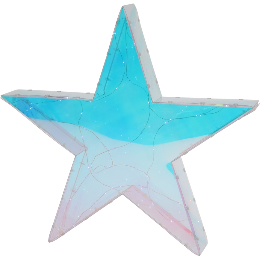 Estrela de Natal LED 50xLED/3xAA 40 cm branco quente