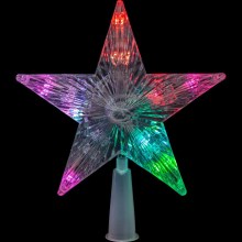 Estrela de Natal RGB LED para a árvore 10xLED/2xAA 15cm