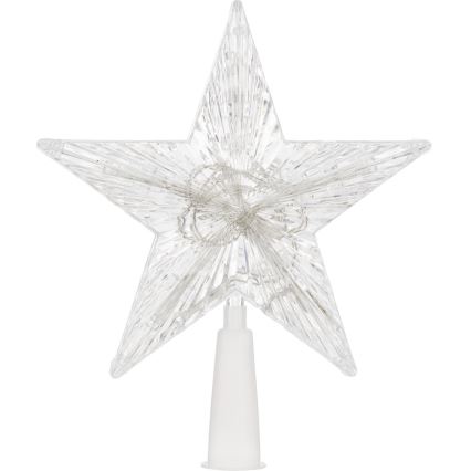 Estrela de Natal RGB LED para a árvore 10xLED/2xAA 15cm