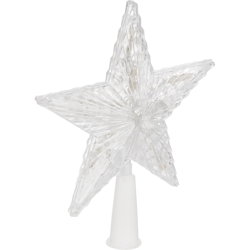 Estrela de Natal RGB LED para a árvore 10xLED/2xAA 15cm