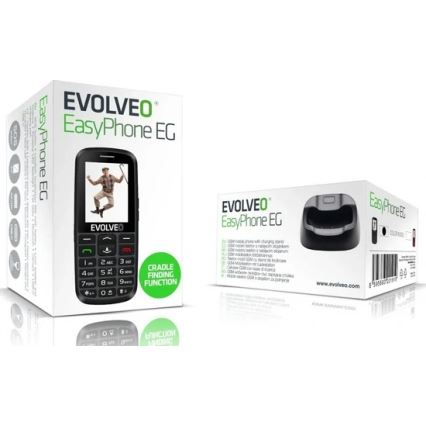 Evolveo - EasyPhone EG 2G telemóvel para idosos, preto