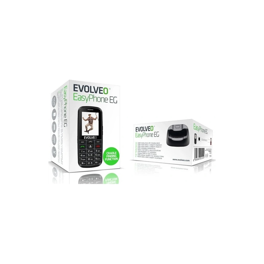 Evolveo - EasyPhone EG, telemóvel 4G para seniores, preto