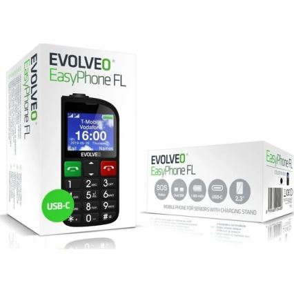 Evolveo - EasyPhone FL, telemóvel para seniores preto