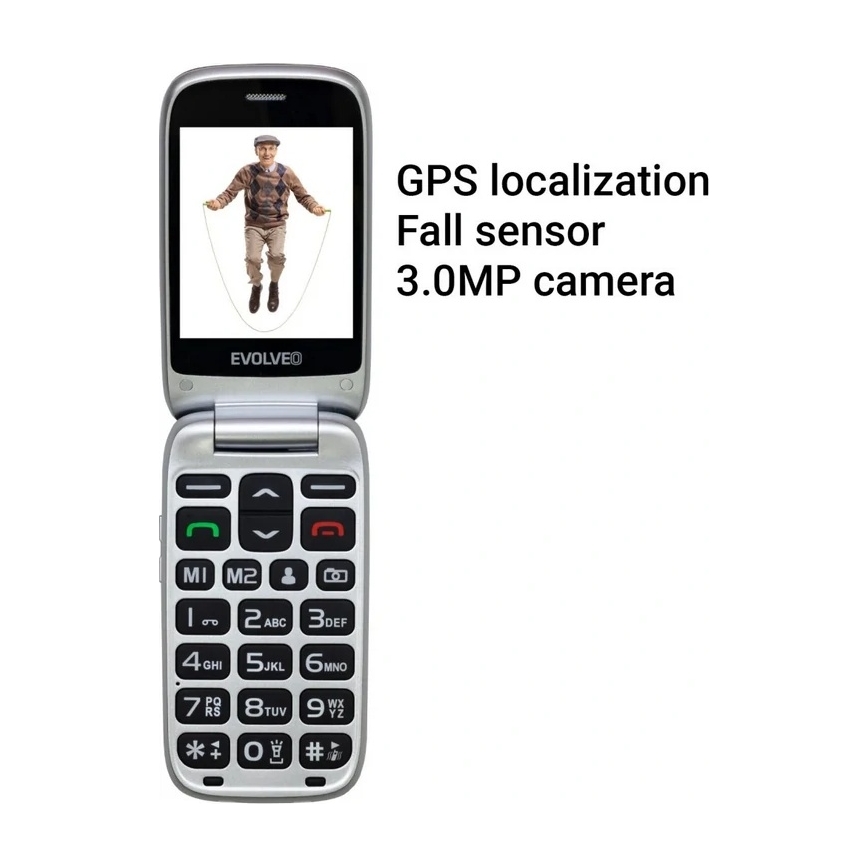 Evolveo - EasyPhone FS telemóvel flip para seniores 2.8 vermelho