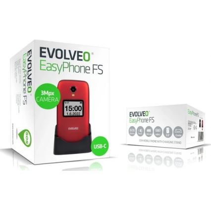 Evolveo - EasyPhone FS telemóvel flip para seniores 2.8 vermelho