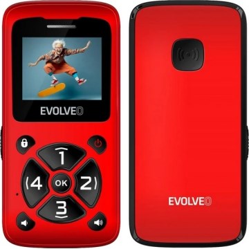 Evolveo - EasyPhone ID, telemóvel para seniores, vermelho