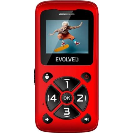 Evolveo - EasyPhone ID, telemóvel para seniores, vermelho
