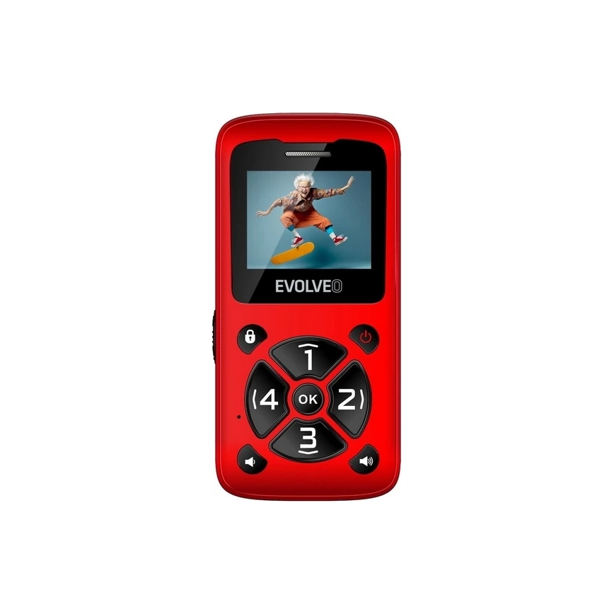 Evolveo - EasyPhone ID, telemóvel para seniores, vermelho