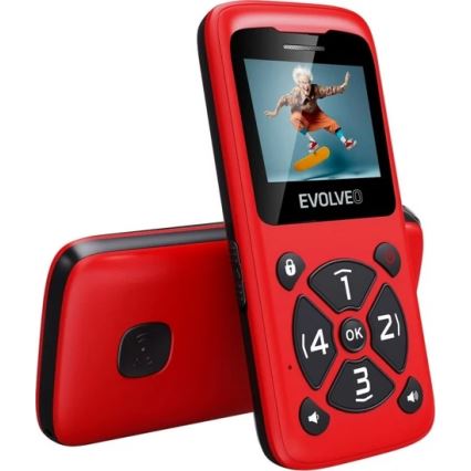 Evolveo - EasyPhone ID, telemóvel para seniores, vermelho