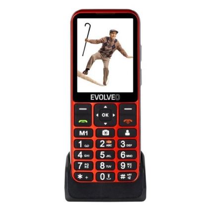 Evolveo - EasyPhone LT 4G telemóvel vermelho para seniores