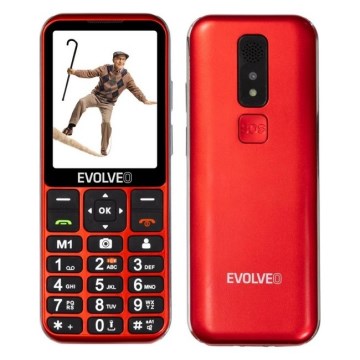 Evolveo - EasyPhone LT, telemóvel 4G para seniores, vermelho