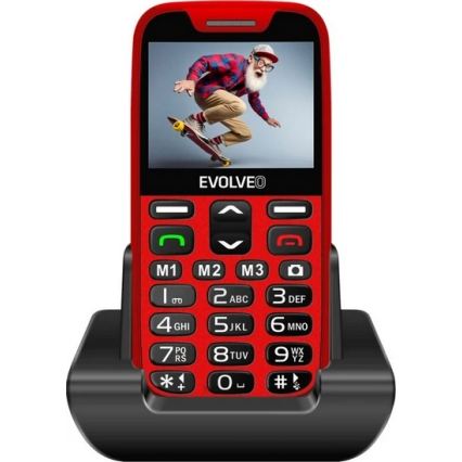 Evolveo - EasyPhone XR, telemóvel 4G para séniores, vermelho